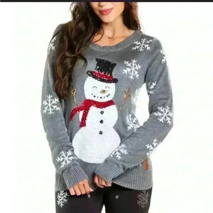 Tipsy elves sequined snow day sweater XS